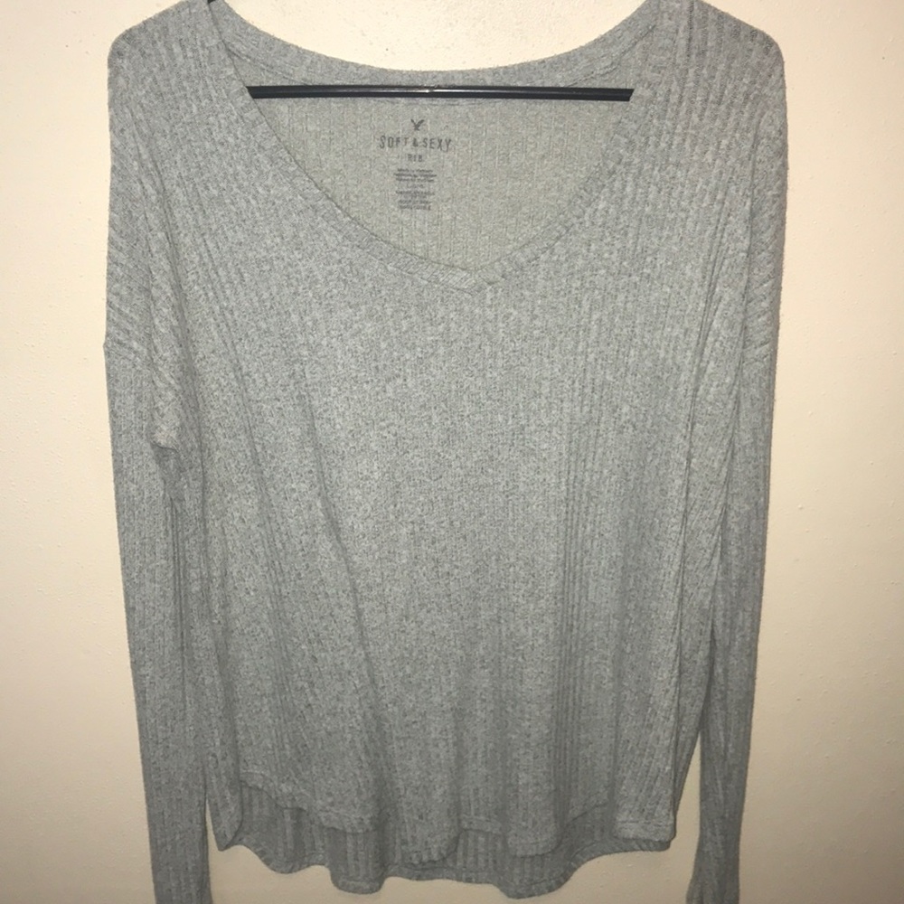 NWOT Long-Sleeve Light Blue Soft & Sexy Top